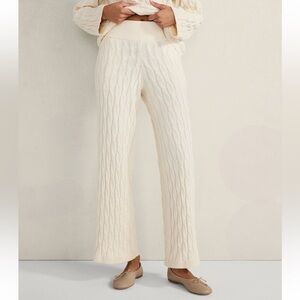 NWT Haven Well Within Cotton Cashmere Cable Knit Wide Leg Pants Sz XL